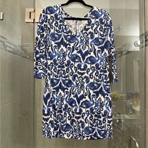 Lilly Pulitzer blue and White Patterned Dress